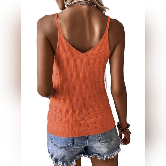 2 FOR 1!! Amazon | Orange Sleeveless Knit Top + Beige (Same), Ptp 17" - Picture 2 of 11